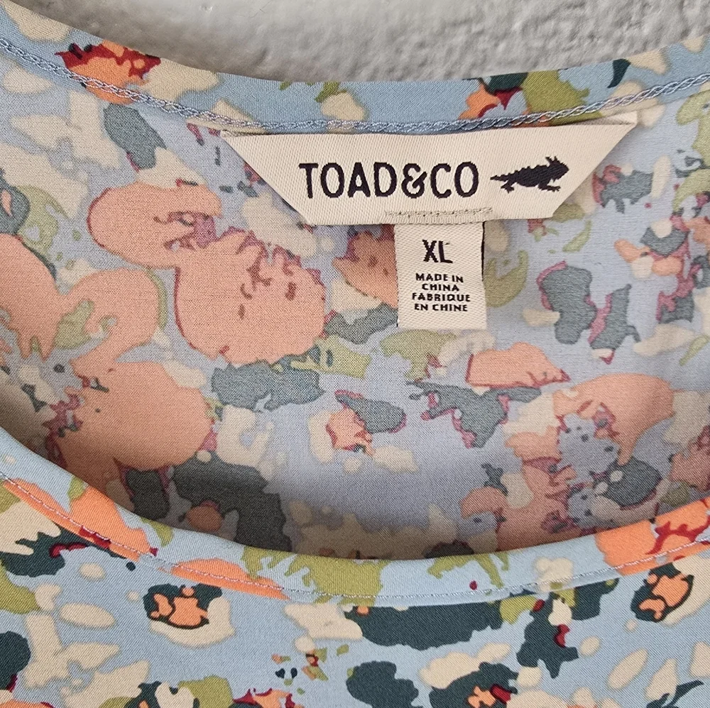 NWT Toad & Co Crusher Tiered Dress Papaya Geranium Print XL - Picture 2 of 10